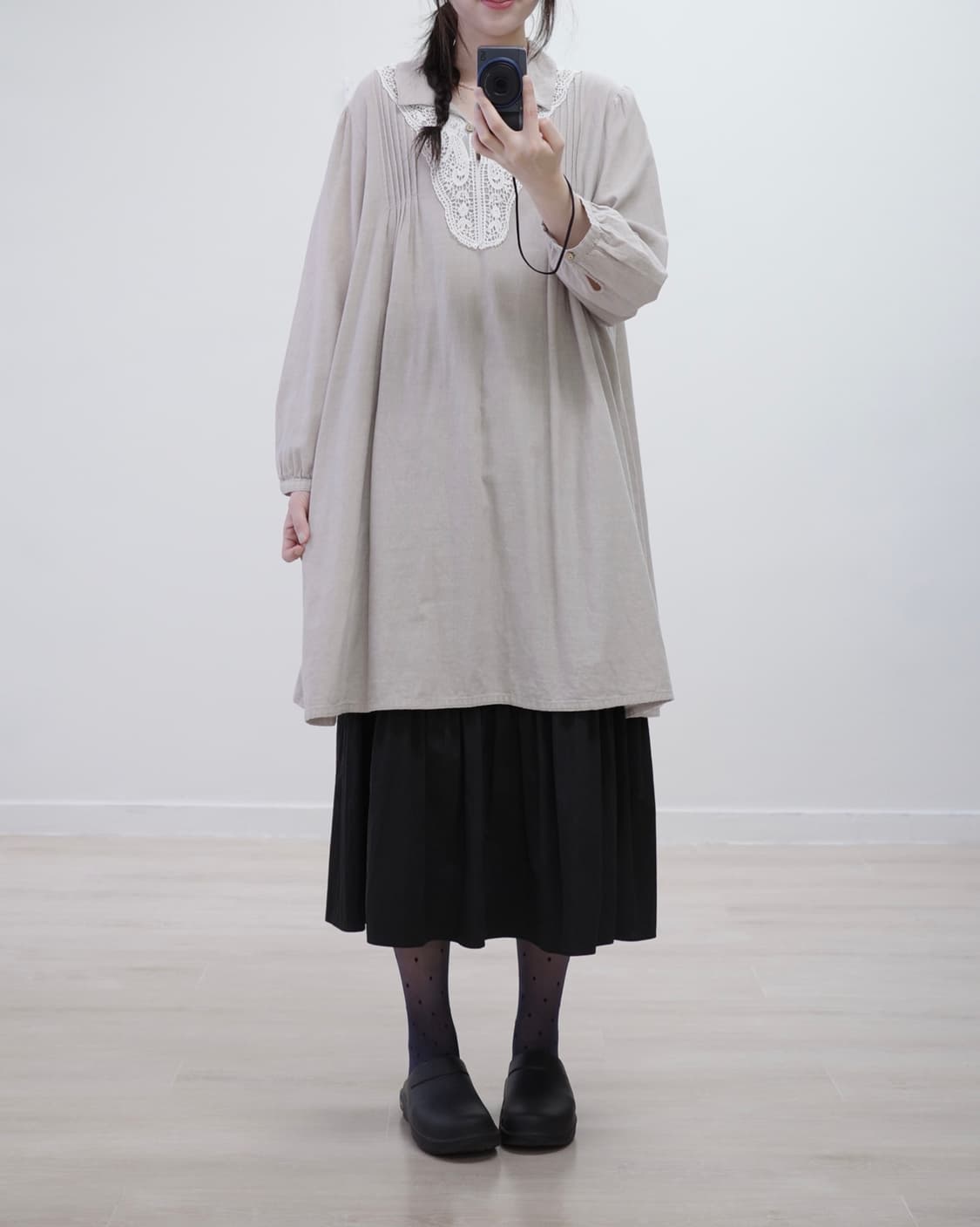 Lace mory beige one-piece 상품이미지4