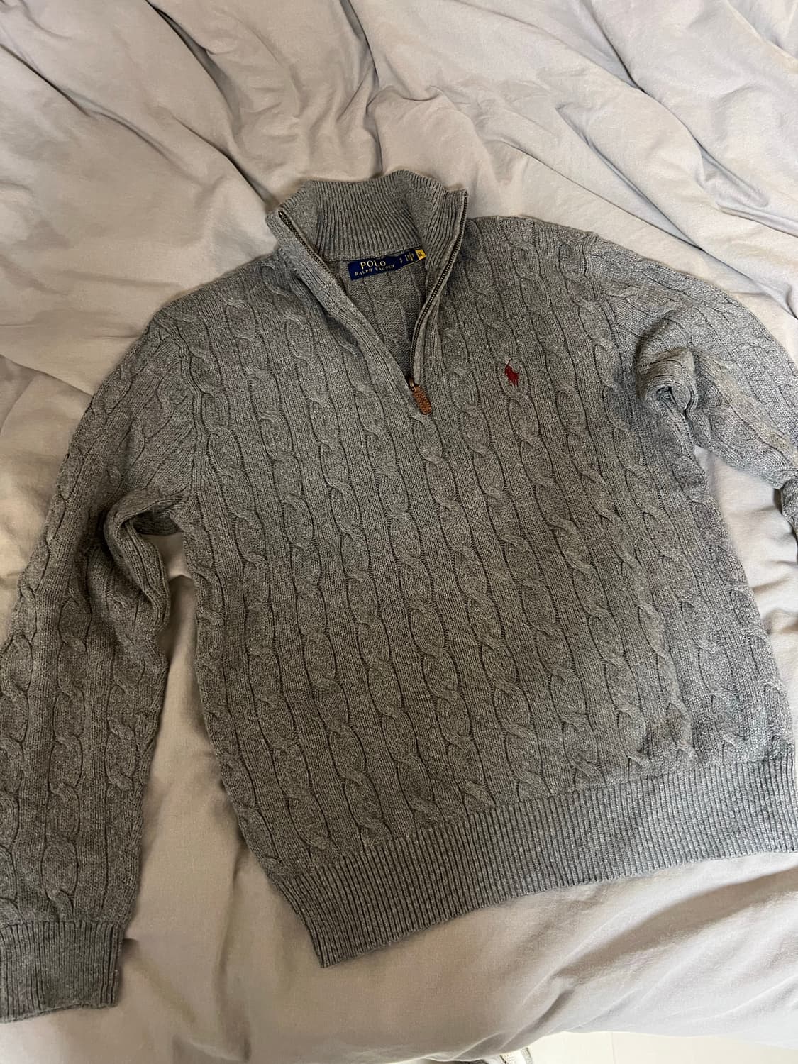 폴로 랄프로렌 그레이 케이블니트 s 상품이미지1