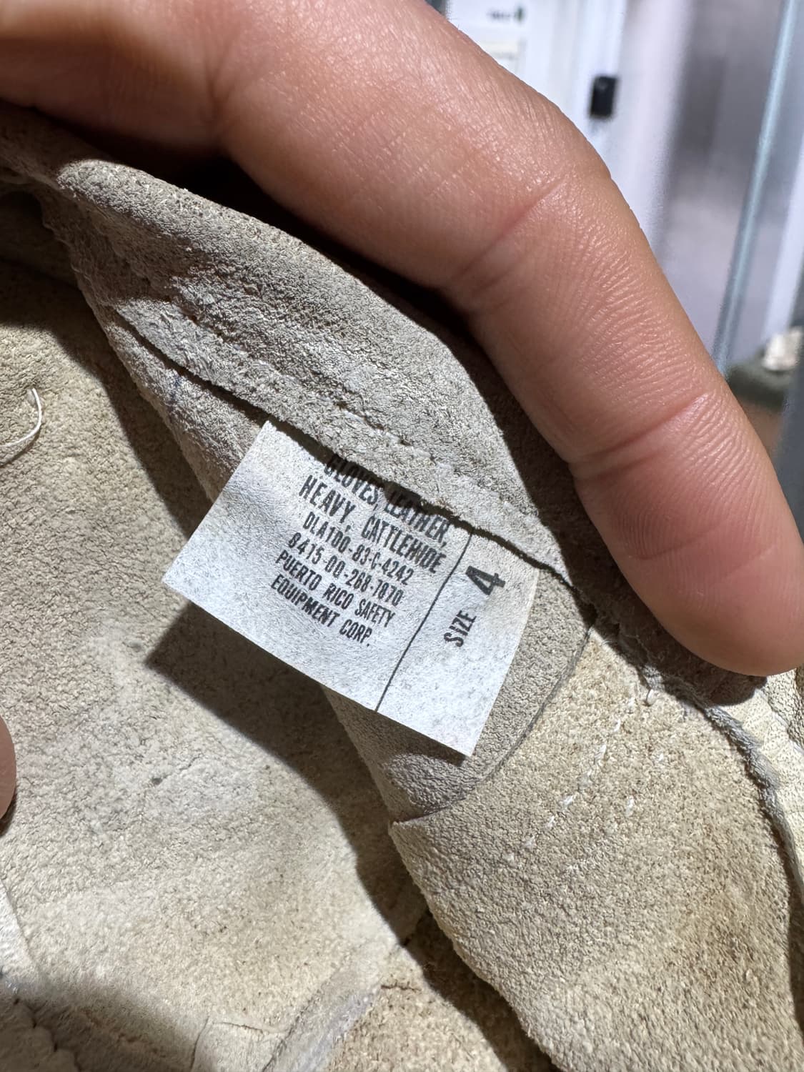 미사용) 80s US 미군 안전 가죽 장갑 상품이미지7