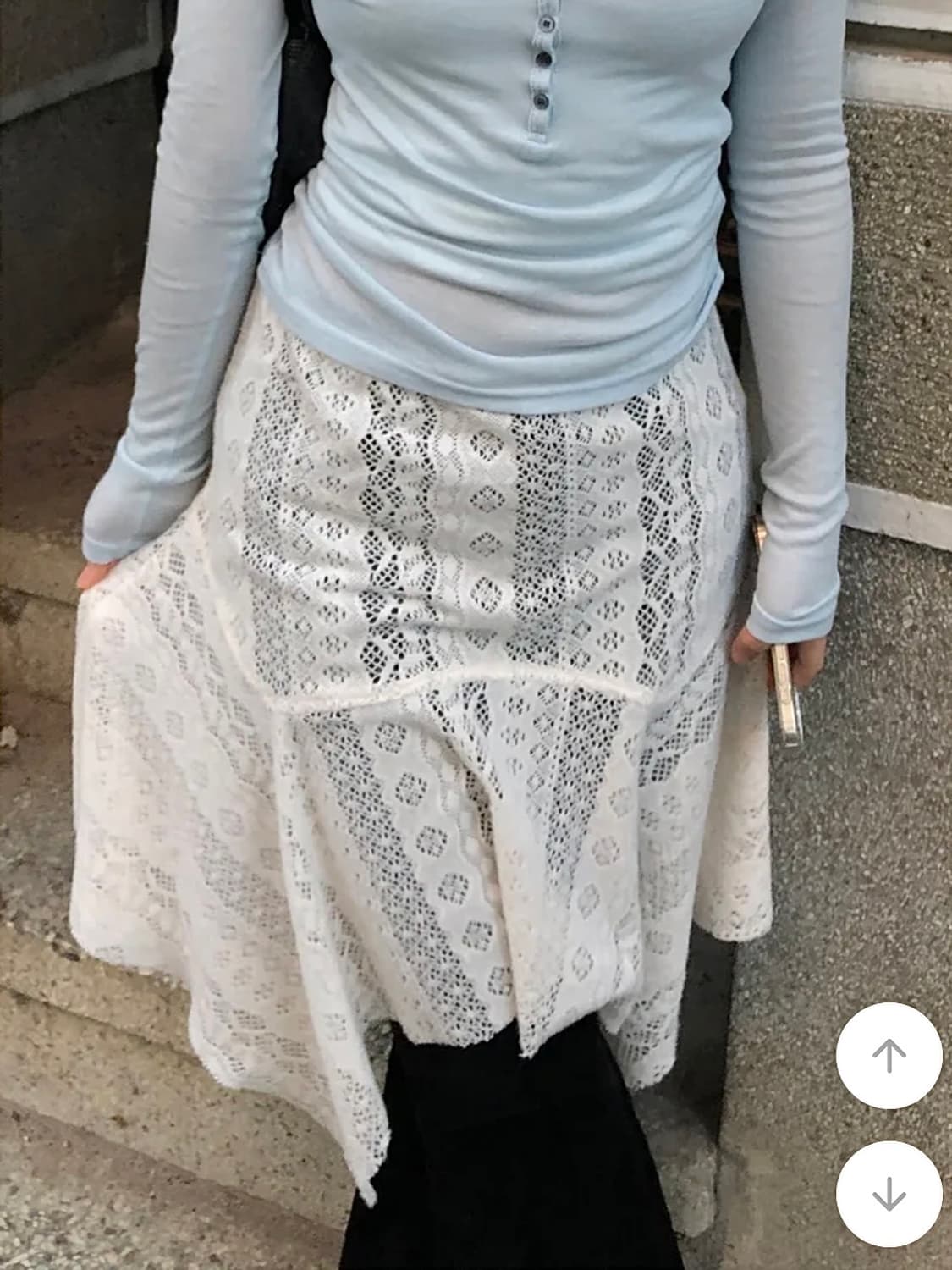 빈티지 언발 레이어드 레이스 스커트 vintage skirt 상품이미지3