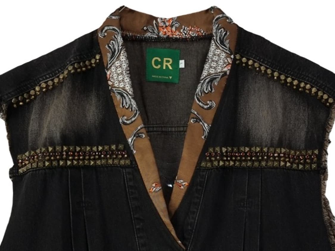 [빈티지] 반다나 카라 데님 베스트 조끼 M19694 상품이미지4