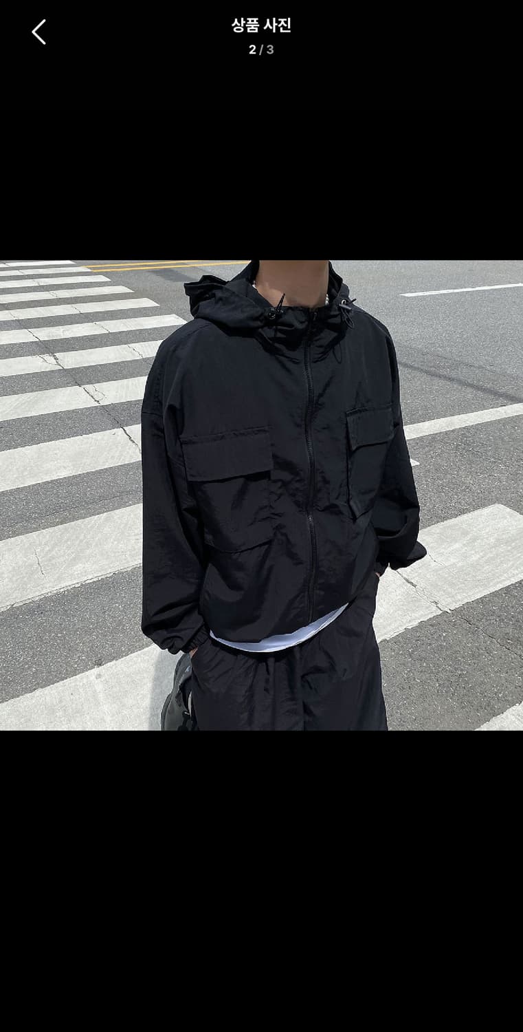 Free / 베이지 ) 고프코어 후드집업 바람막이 자켓 상품이미지2
