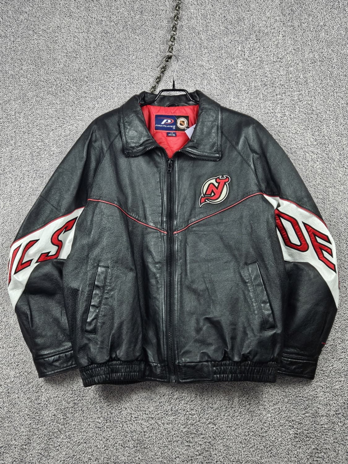 프로플레이어 NHL 뉴저지 데블스 레더 봄버 자켓 ( L )/ 10187 상품이미지2