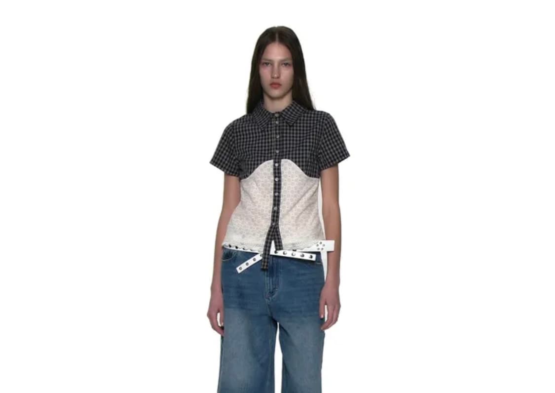 파르티멘토우먼 EMBROIDERY COMB I SHIRT_NAVY 상품이미지2