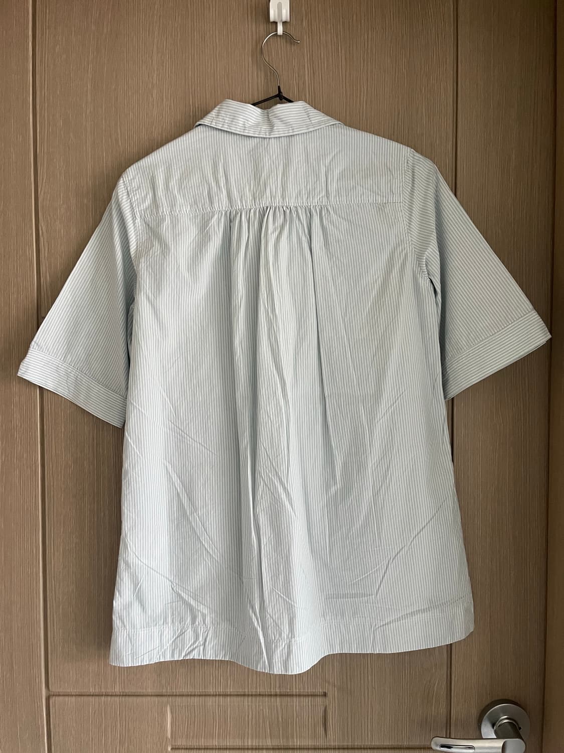 모리걸 하구미 블루 스트라이프 롱셔츠 상품이미지5