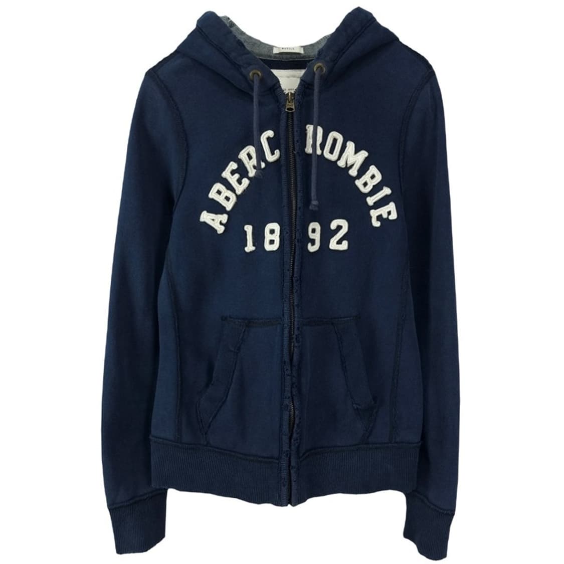 [아베크롬비] Y2K 빈티지 로고 자수 후드 집업 네이비 M19553 상품이미지2
