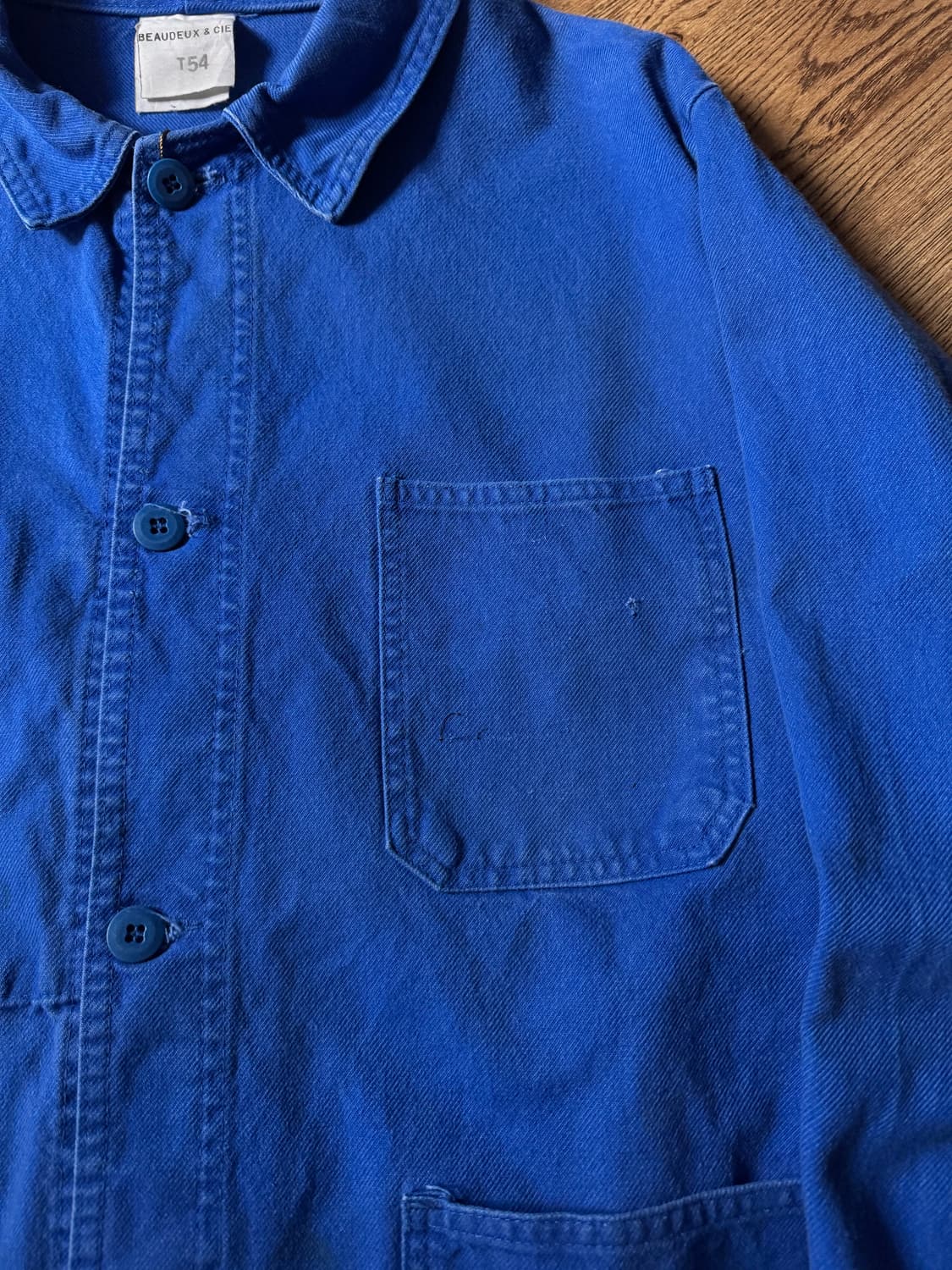 [XL]90's 빈티지 잉크블루 프렌치 워크자켓 상품이미지3