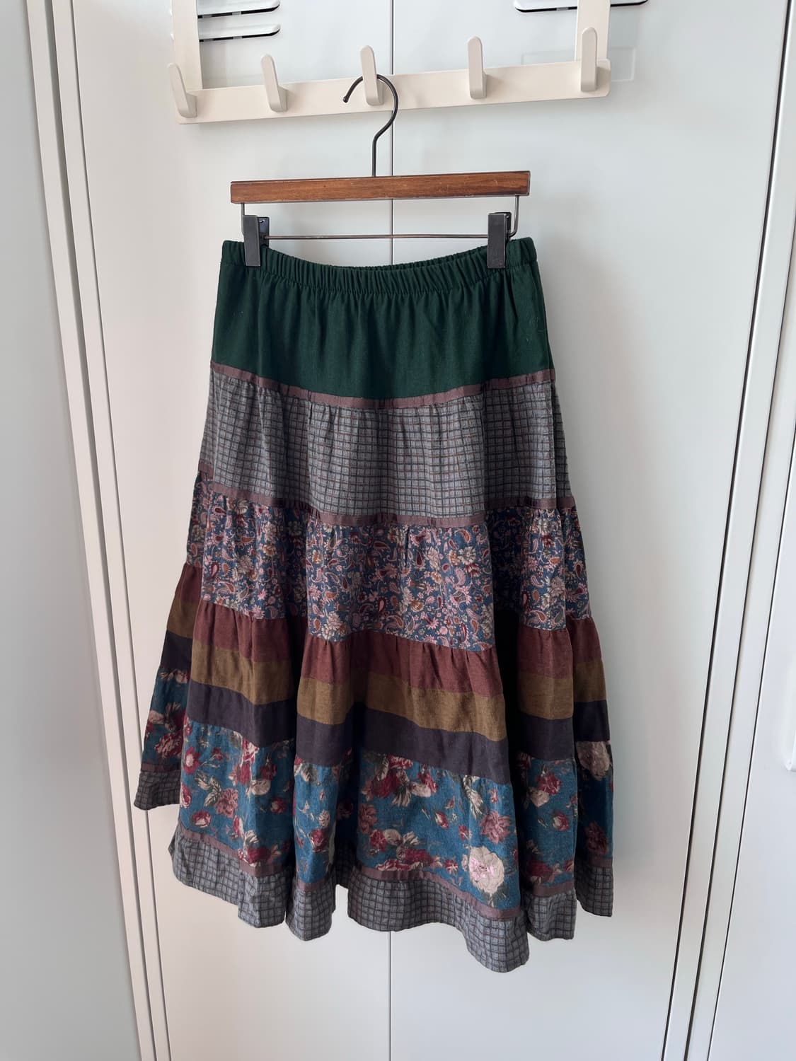 Vintage 그린 잔꽃 모리걸 패치 스커트 상품이미지9