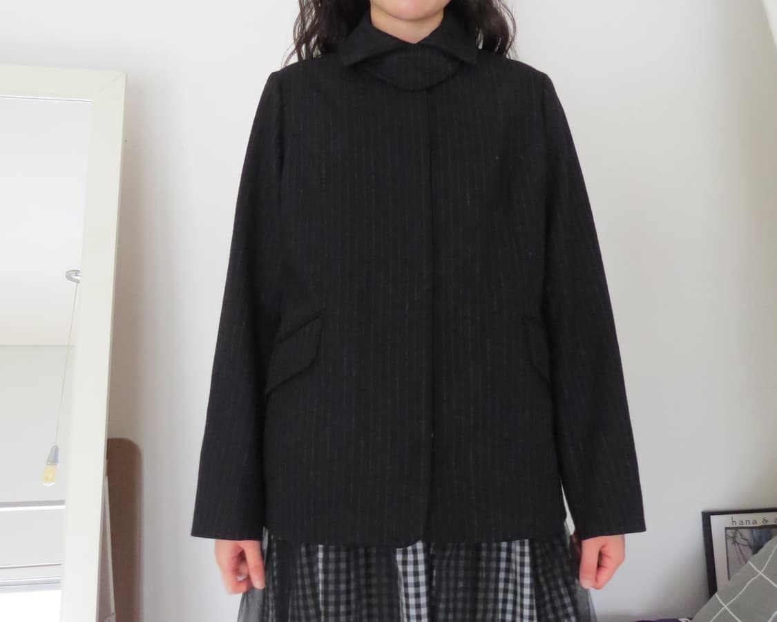 유니크 넥라인 네이비 자켓 상품이미지3