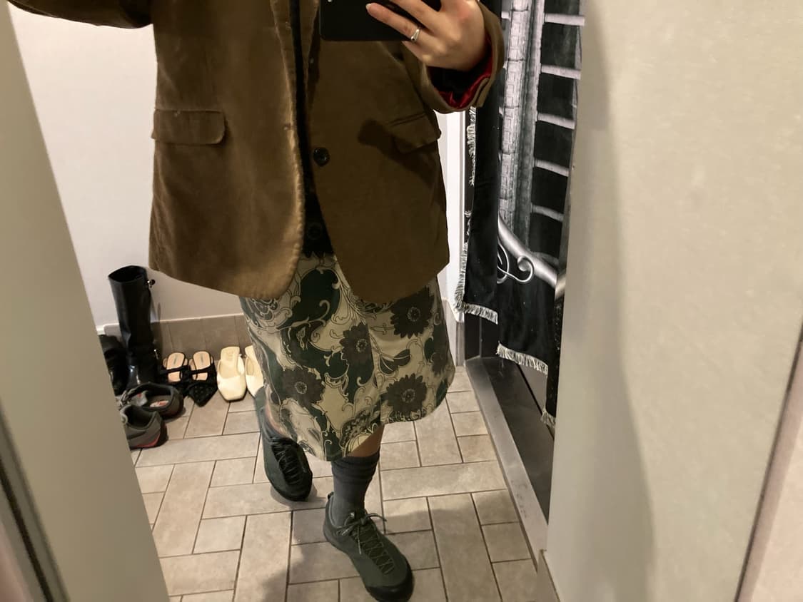 플라워 패턴 미디스커트 상품이미지2