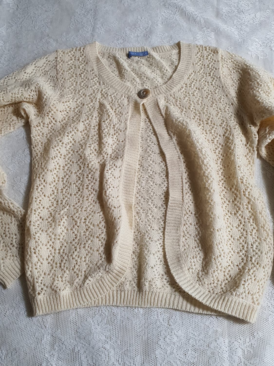 [일본빈티지] 아이보리 펀칭 니트 가디건 상품이미지4