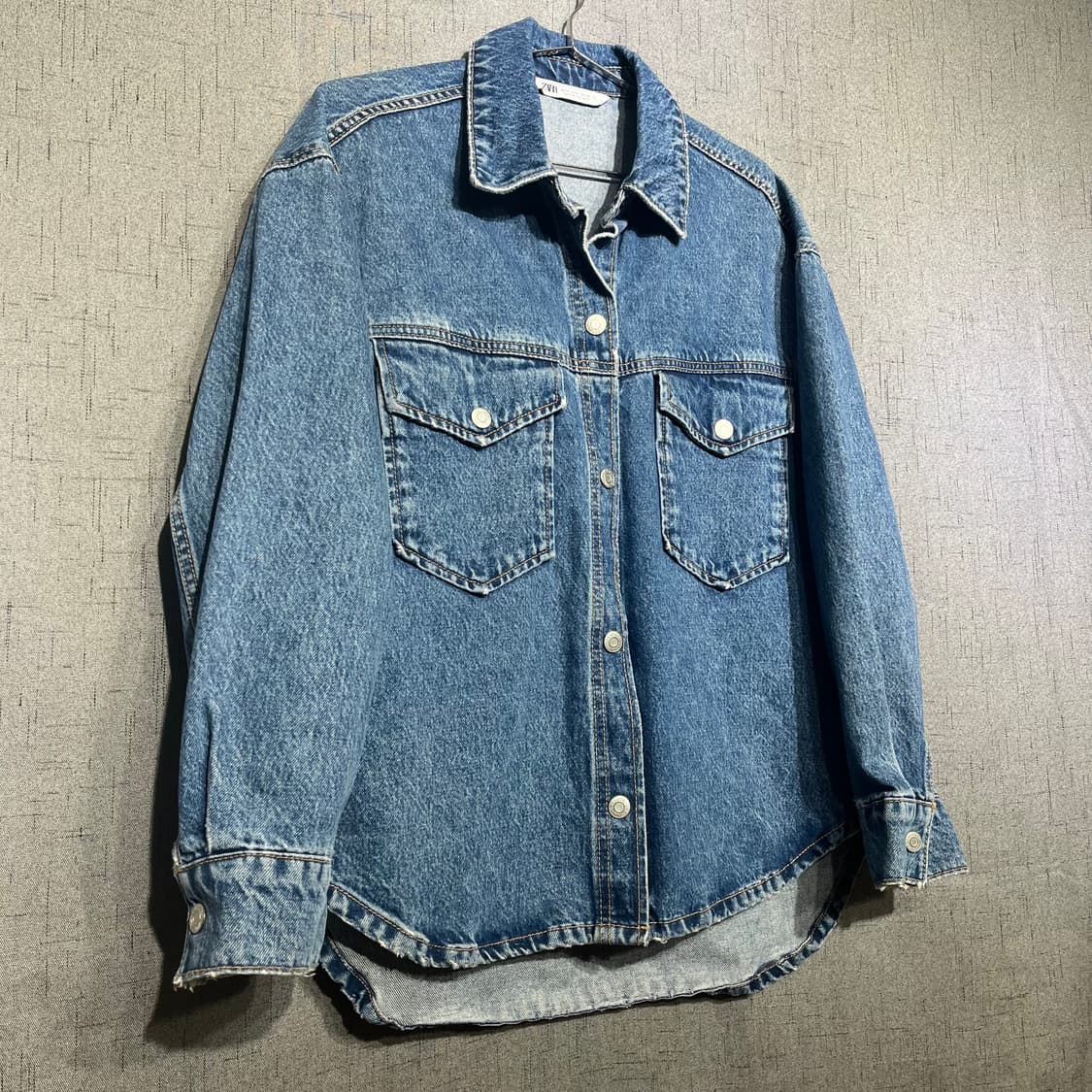 자라 zara 오버핏 데님 청자켓 FREE 상품이미지2