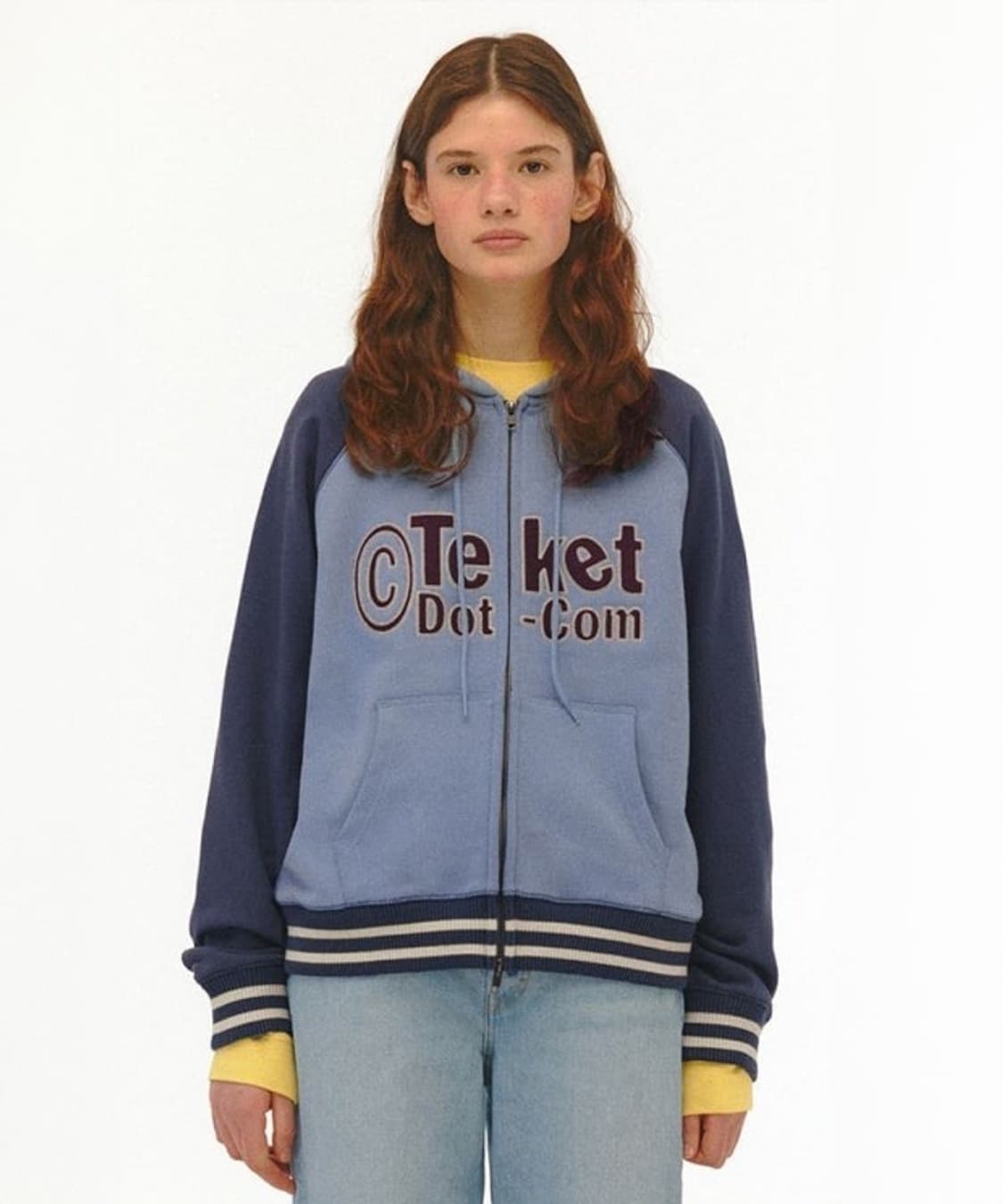 테켓 후드집업 블루 새상품 Tilted Zip-Up Hoodie Blue 상품이미지2