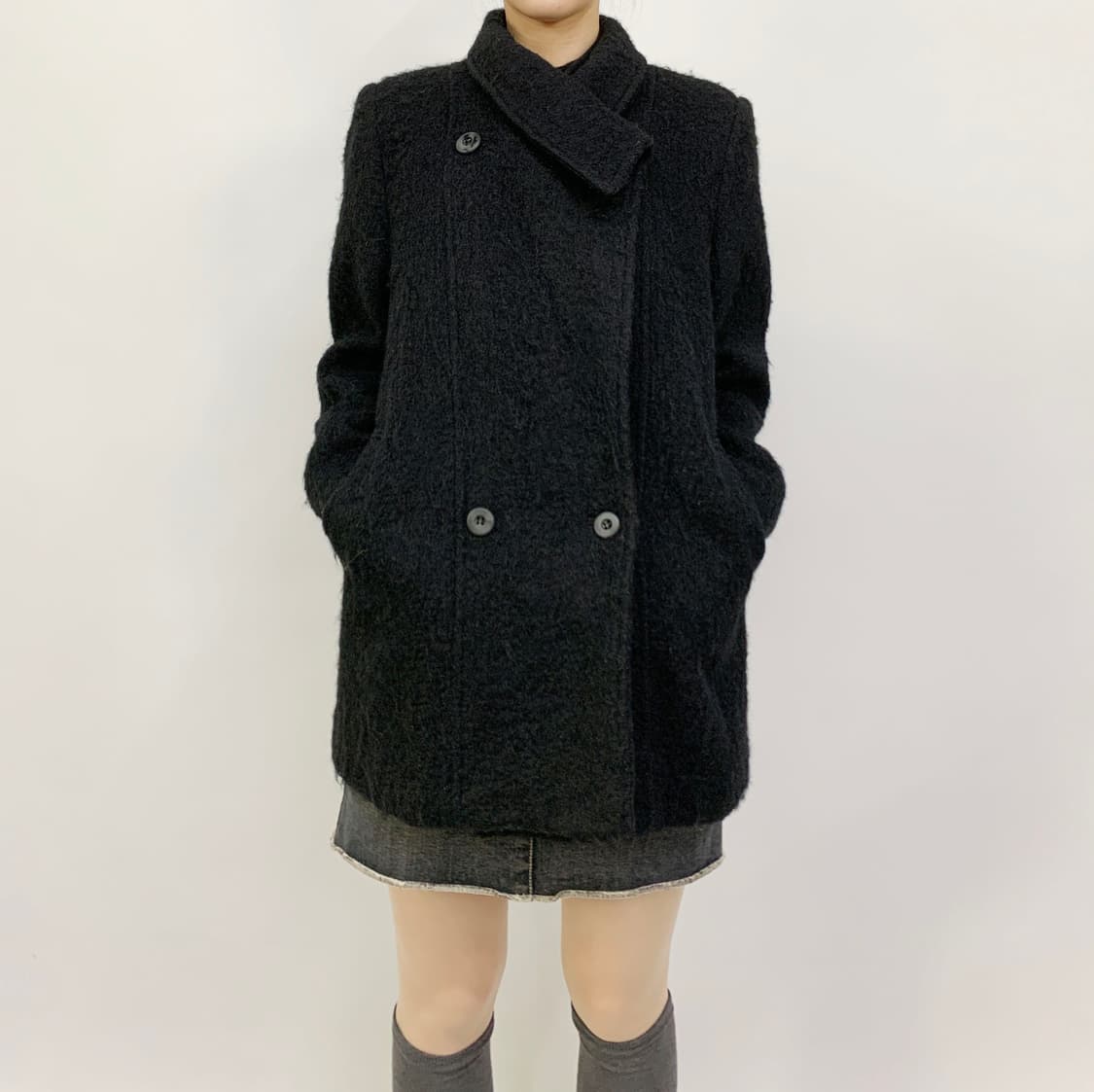90's SEGGETTO 모헤어 울 코트 상품이미지1