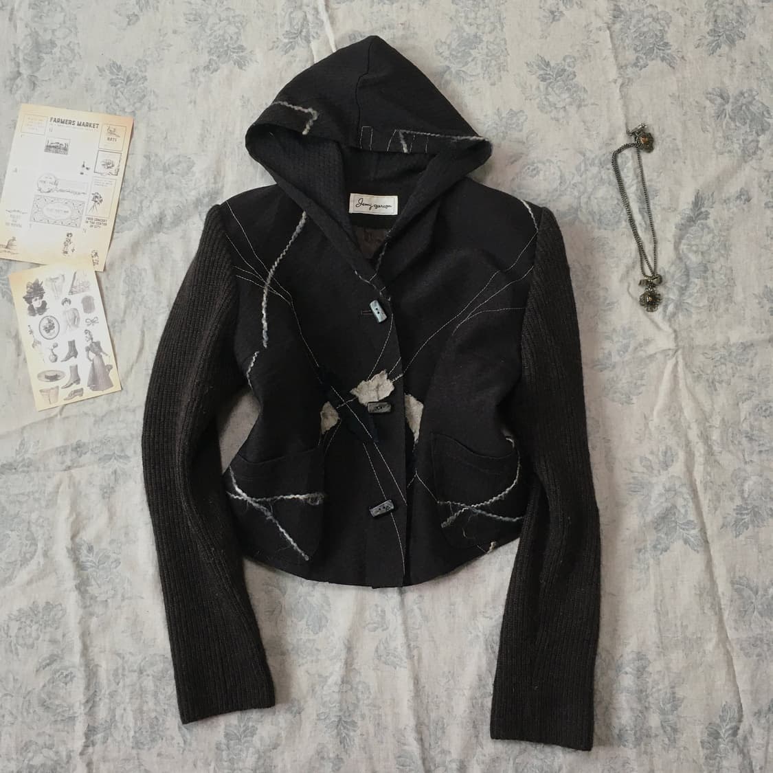 jpn vintage brown duffle patchwork hood  상품이미지1