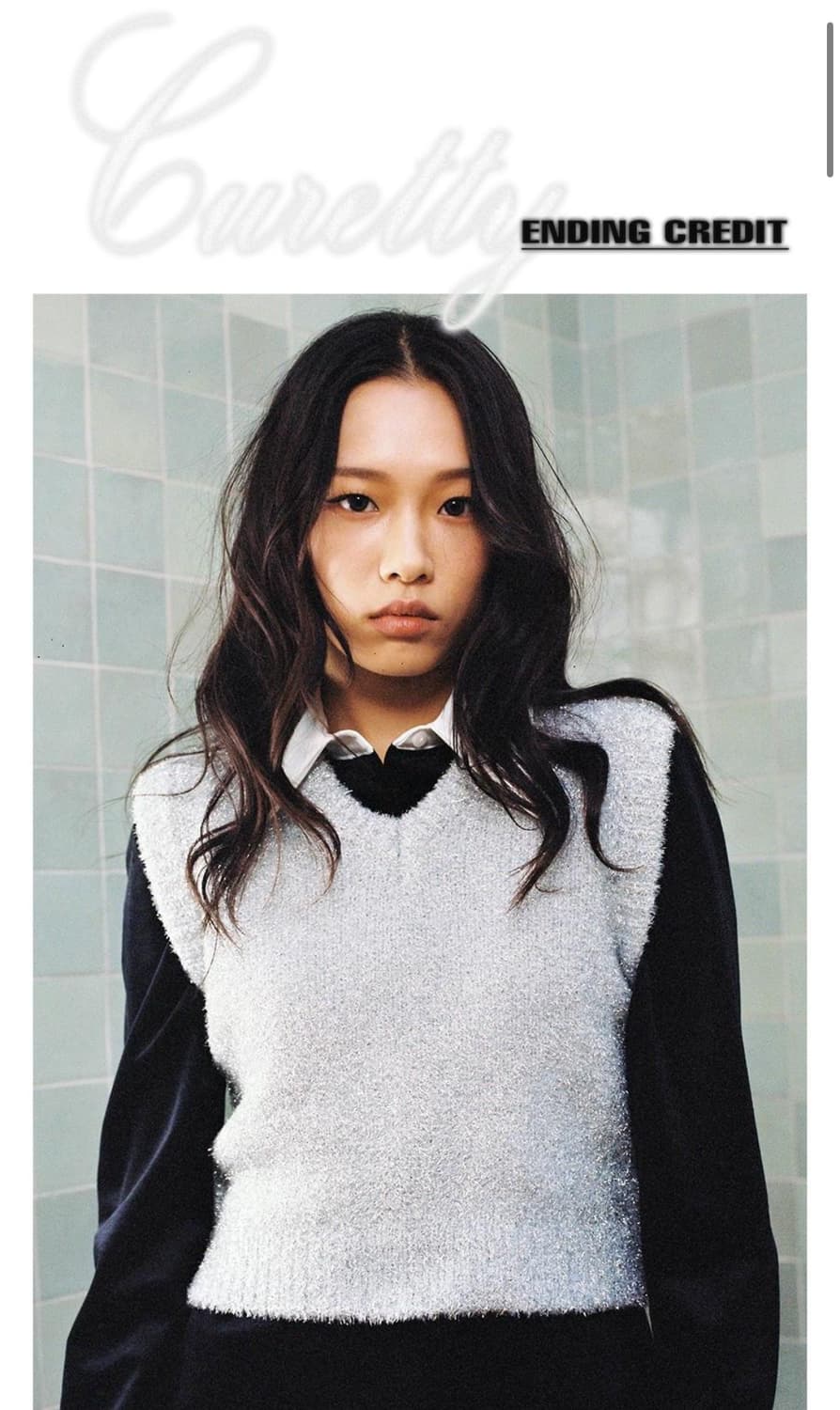 큐리티 C METALLIC V-NECK KNIT VEST 상품이미지2