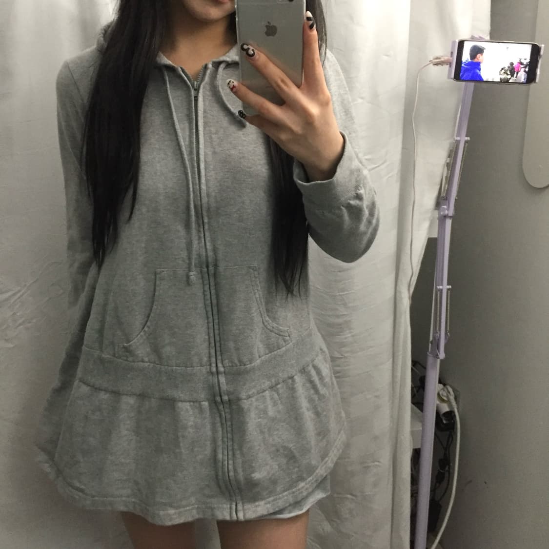 Sevradical 모리걸 히메갸루 그레이 원피스 후드집업 상품이미지2