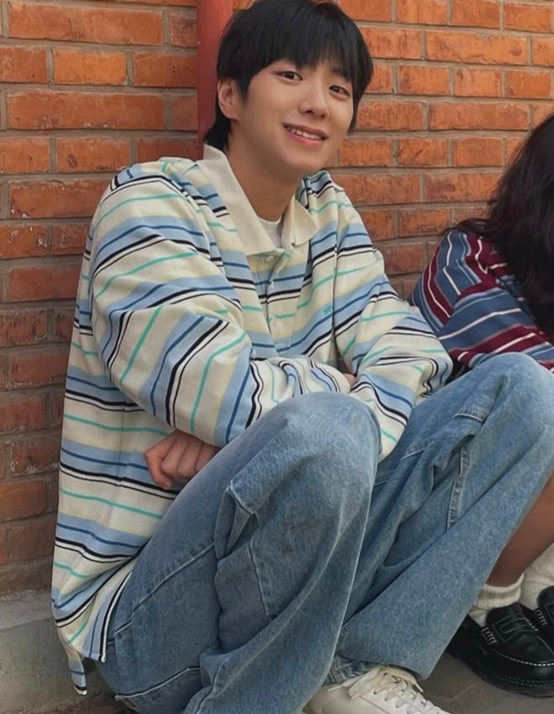 grove 그로브스트라이프 티셔츠 옐로우 여성 Free 상품이미지2