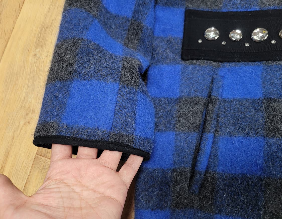 N21 체크 알파카 모직코트 55-66 상품이미지8