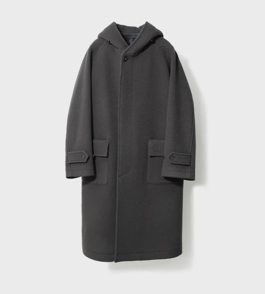[L] 홀리선 후드 코트 차콜 그레이 22fw 상품이미지1