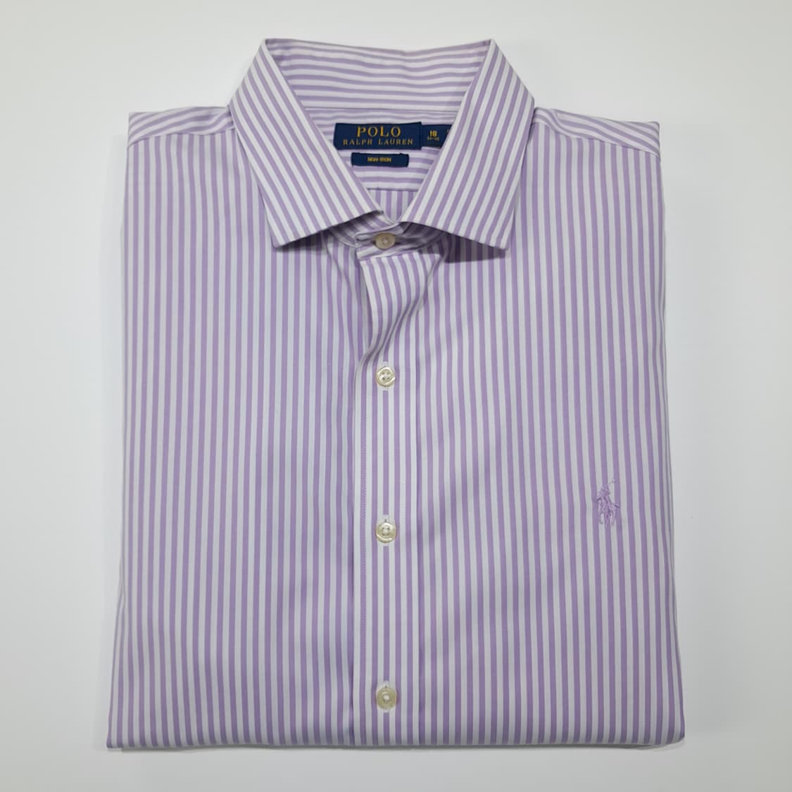 CL447 XL 폴로 코튼 뱅갈스트라이프 라벤더 퍼플 셔츠 남방 상품이미지8