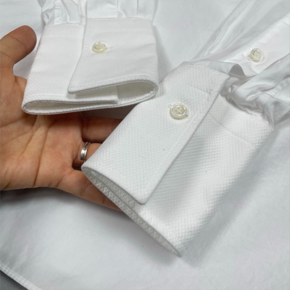 발렌티노 Valentino 화이트 히든버튼 카라 셔츠 40 상품이미지10