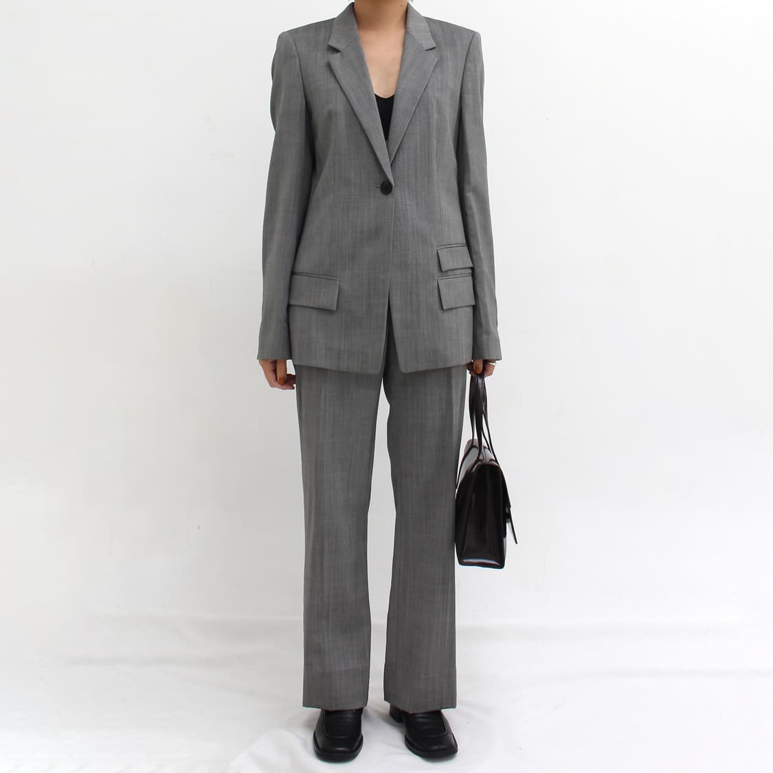 휴고보스 Boss 빈티지 그레이 자켓 팬츠 정장 셋업 세트 상품이미지1