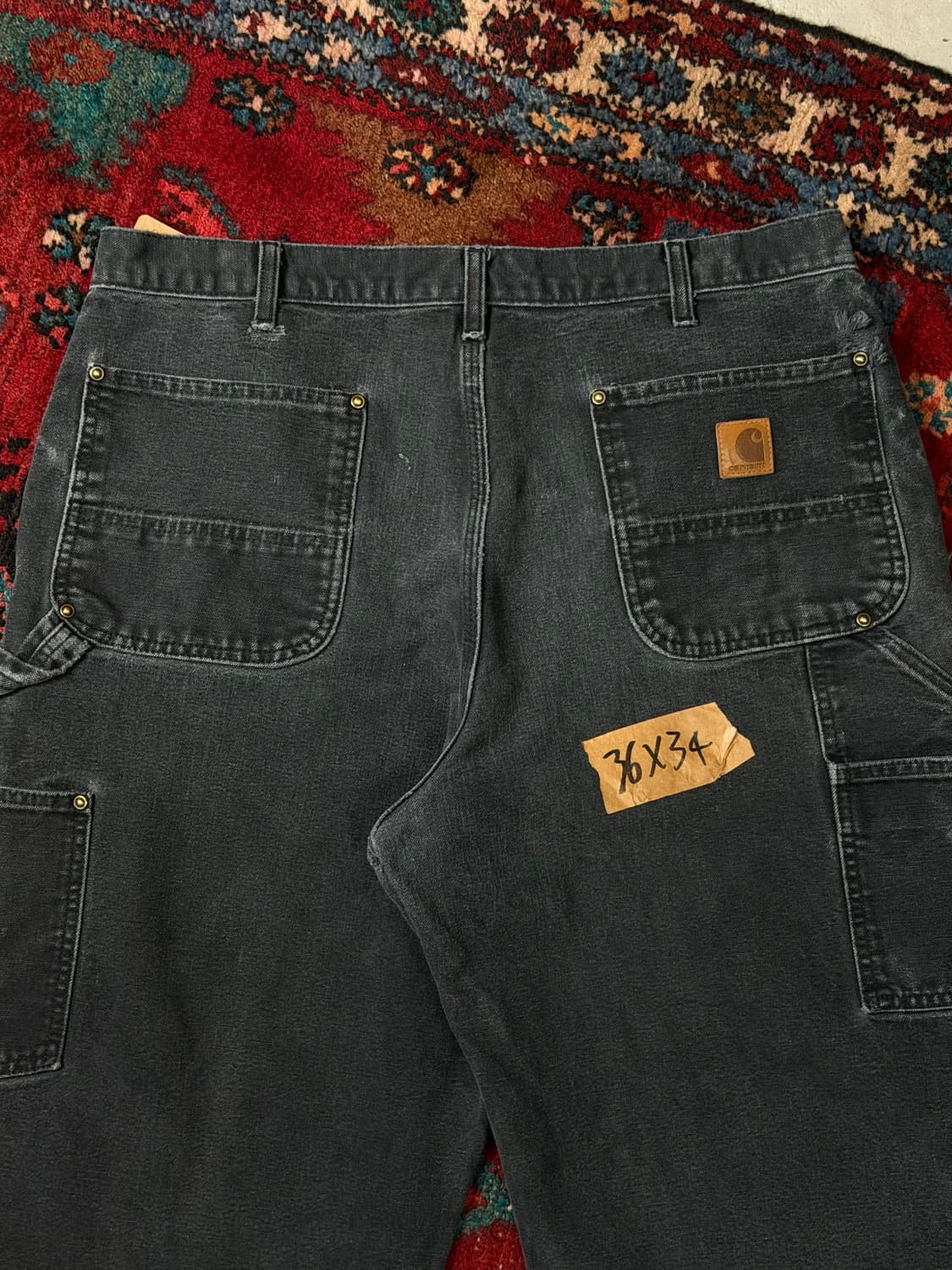 OG 칼하트 B136 더블니 팬츠 칼하트 썩블니 블랙 상품이미지6