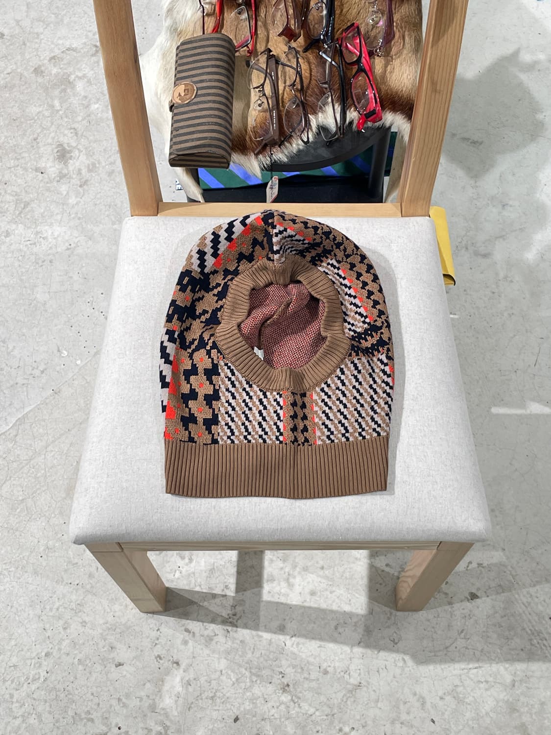 헨릭 빕스코브 브라운 체크 인타르시아 바라클라바 상품이미지6