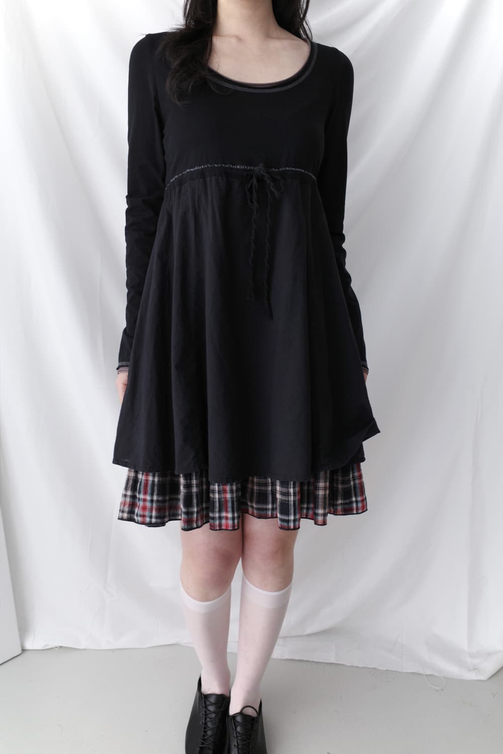 check shirring one-piece 상품이미지5