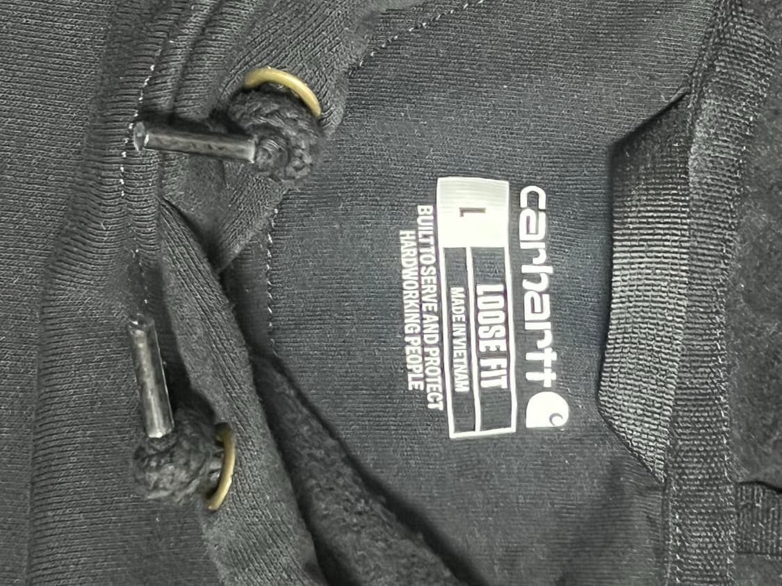 칼하트 루즈핏 미드웨이트 레귤러 후드 블랙 상품이미지5