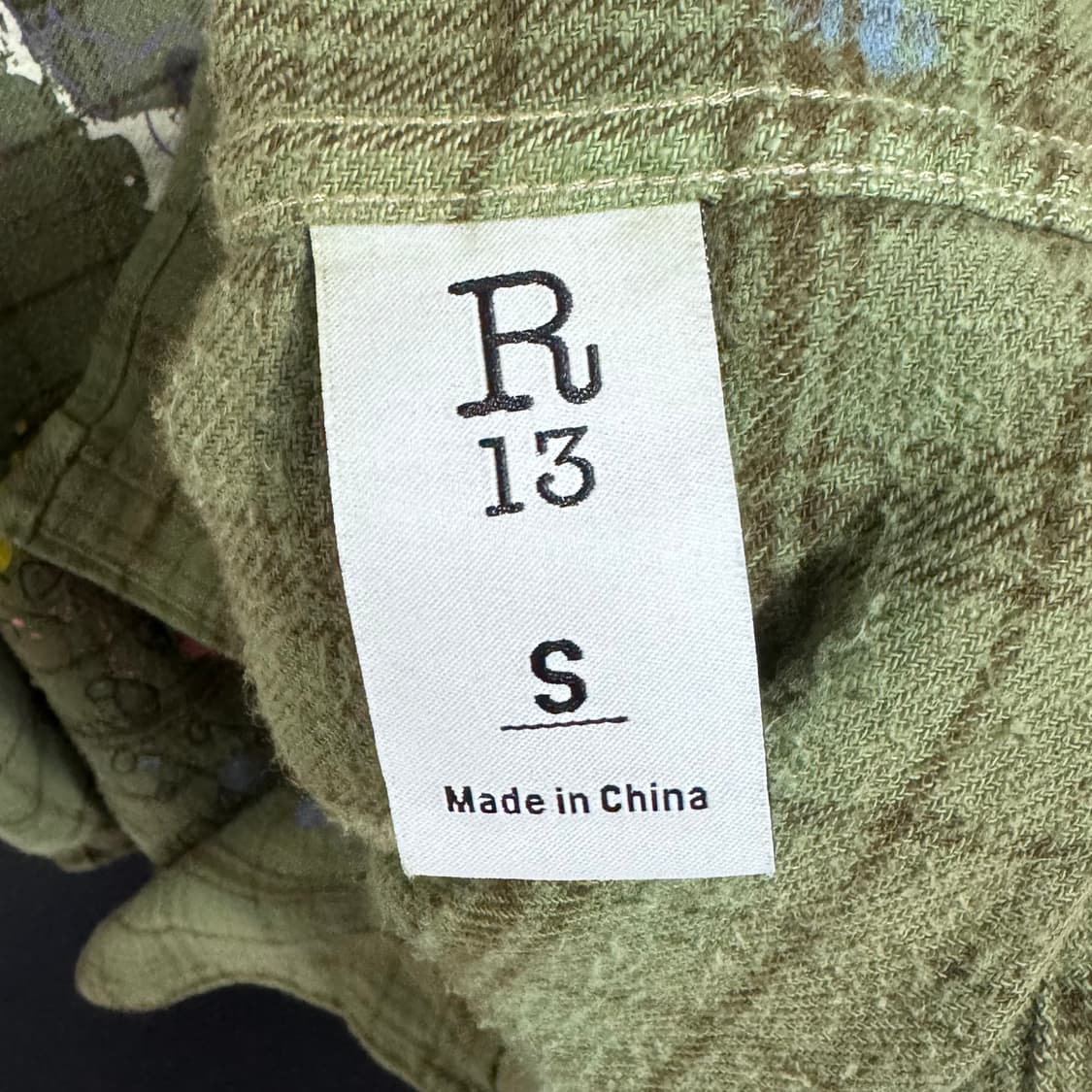 R13 그런지 핸드페인팅 체크 셔츠 상품이미지6