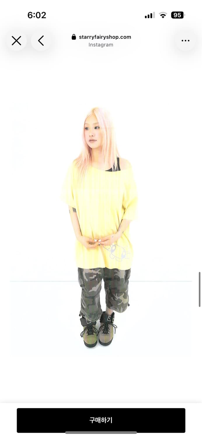 스테리페어리 Pasha Loose T-Shirt Light Yellow 상품이미지5