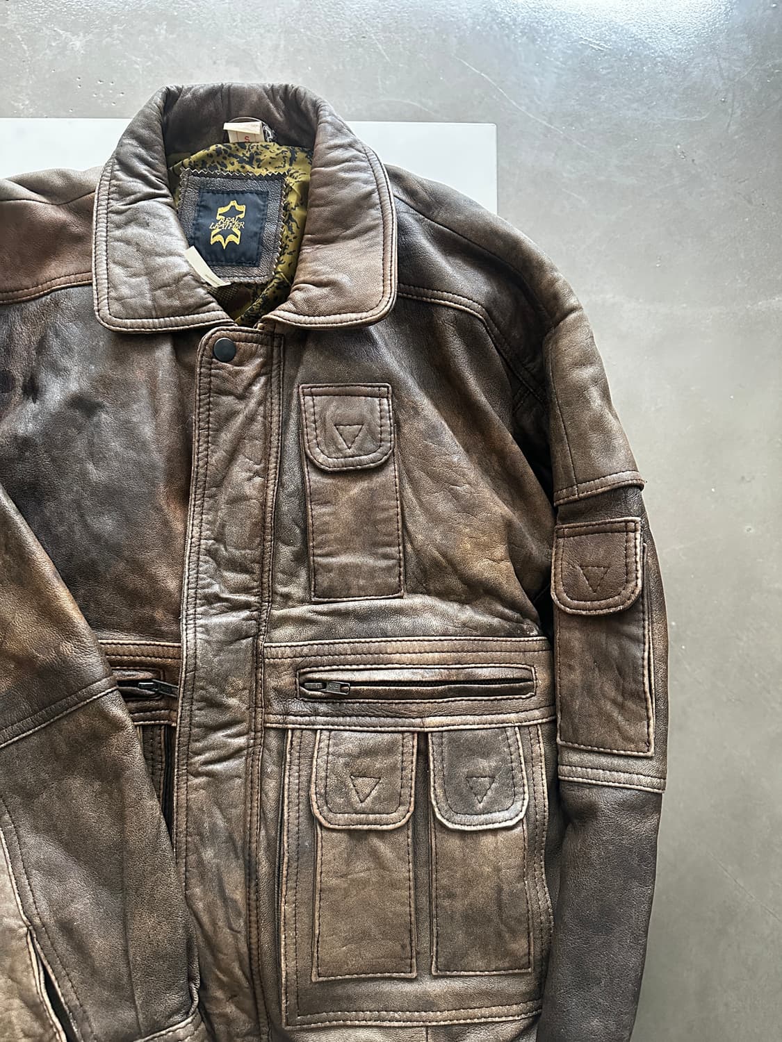 재패니즈 멀티 포켓 레더자켓 상품이미지5