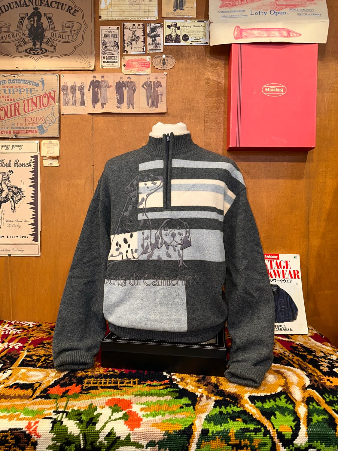 ( L-XL ) 빈티지니트 반집업니트 아메카지 남자니트 여자니트 상품이미지3