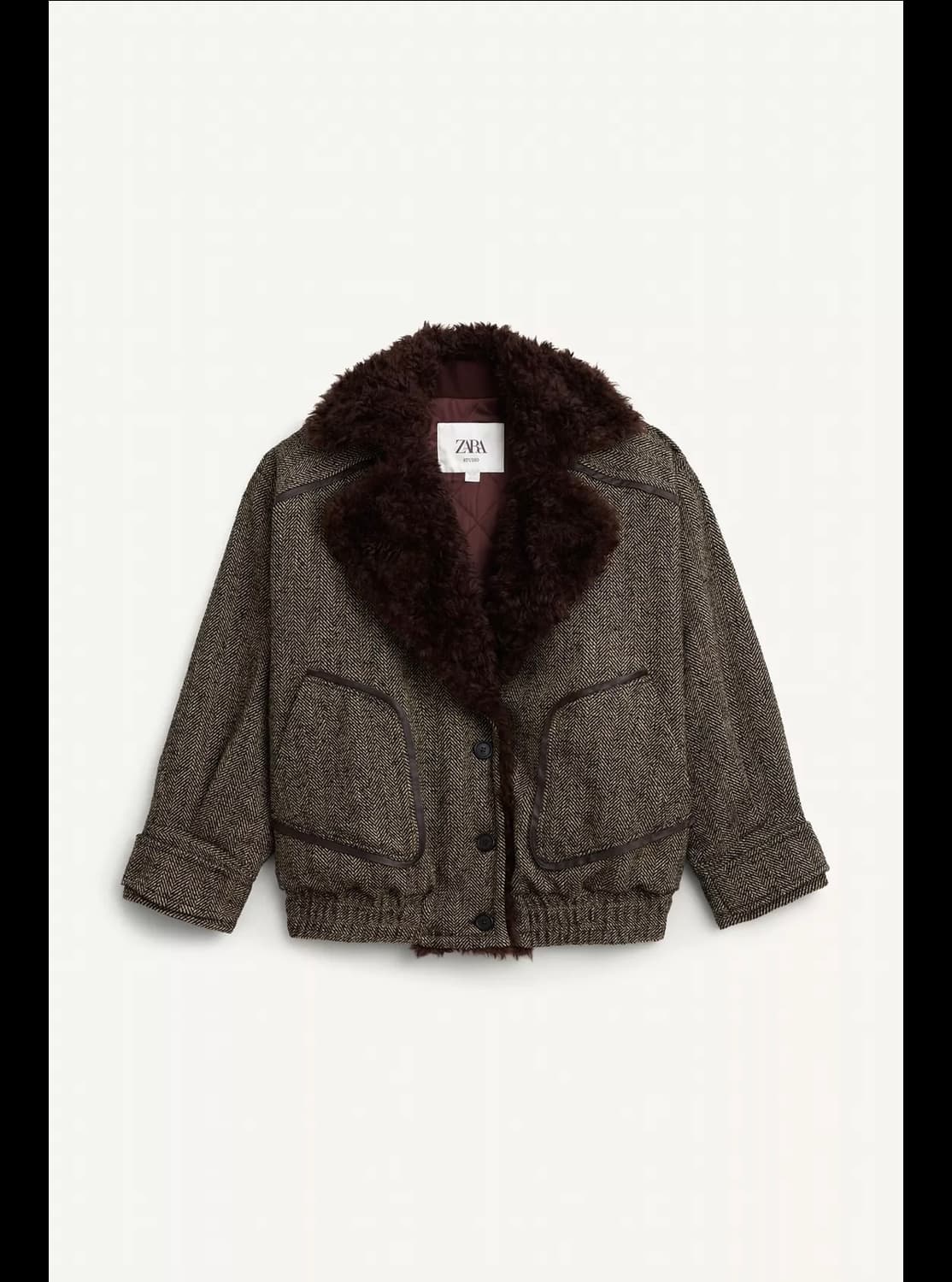 M(KR 66) 자라 리미티드 에디션 헤링본 콤비 봄버 재킷 한정판 상품이미지5