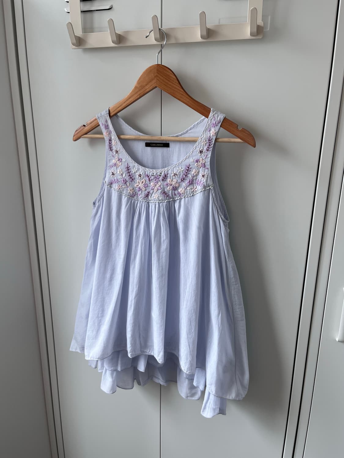 Ciaopanic 파스텔 꽃 자수 레이어드 슬리브리스 상품이미지1