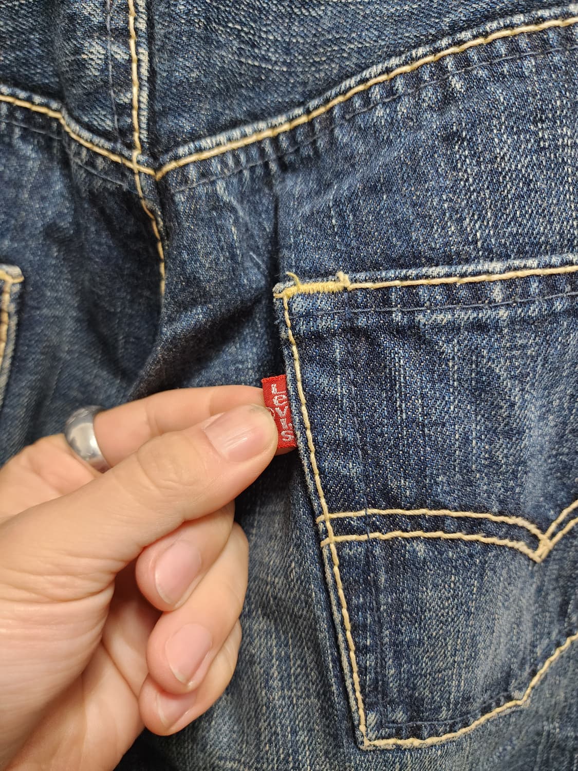 리바이스 510 스티치 워싱 데님 청바지 상품이미지5