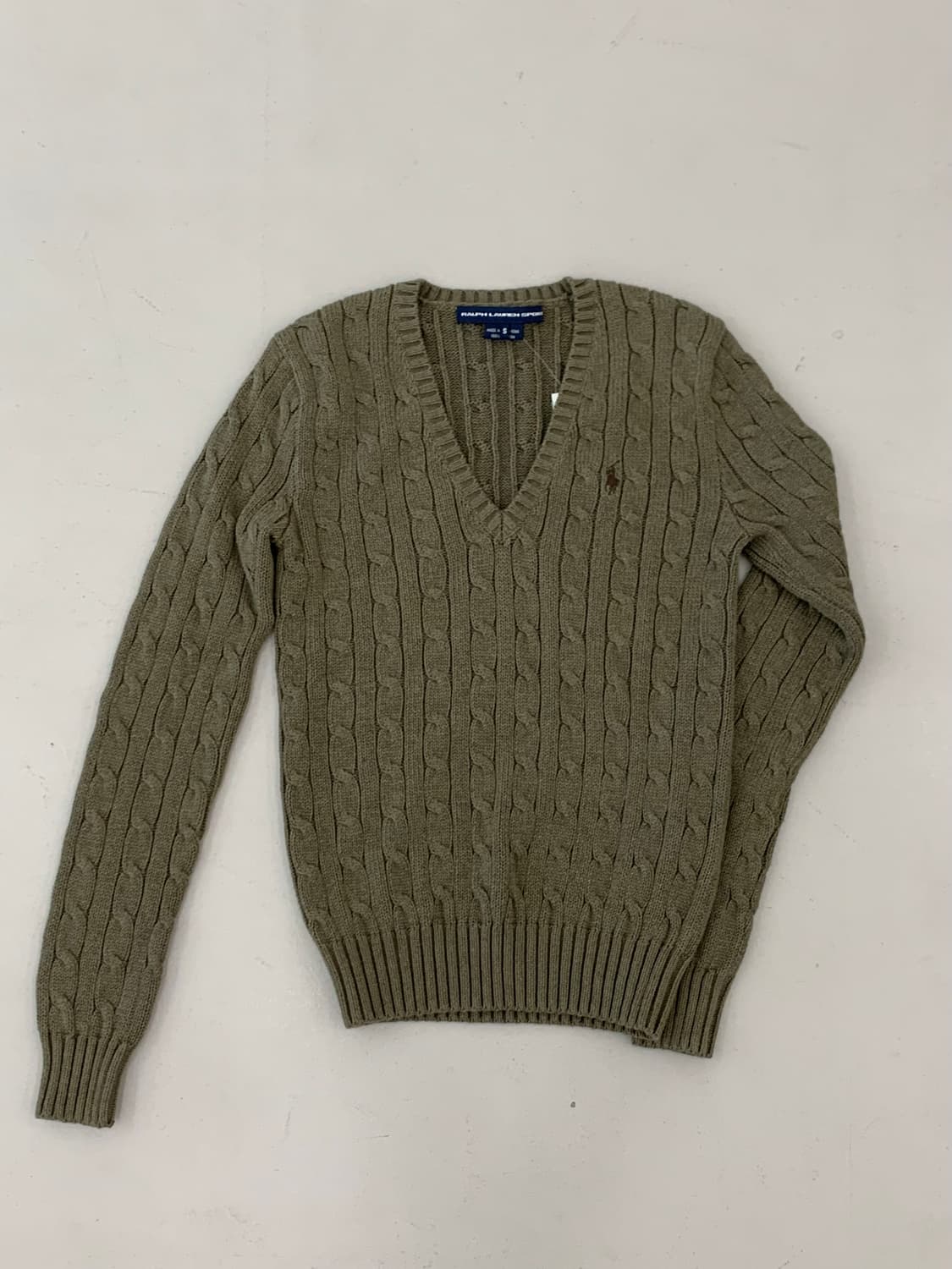 폴로 랄프로렌 스포츠 브이넥 케이블 니트 S 상품이미지2