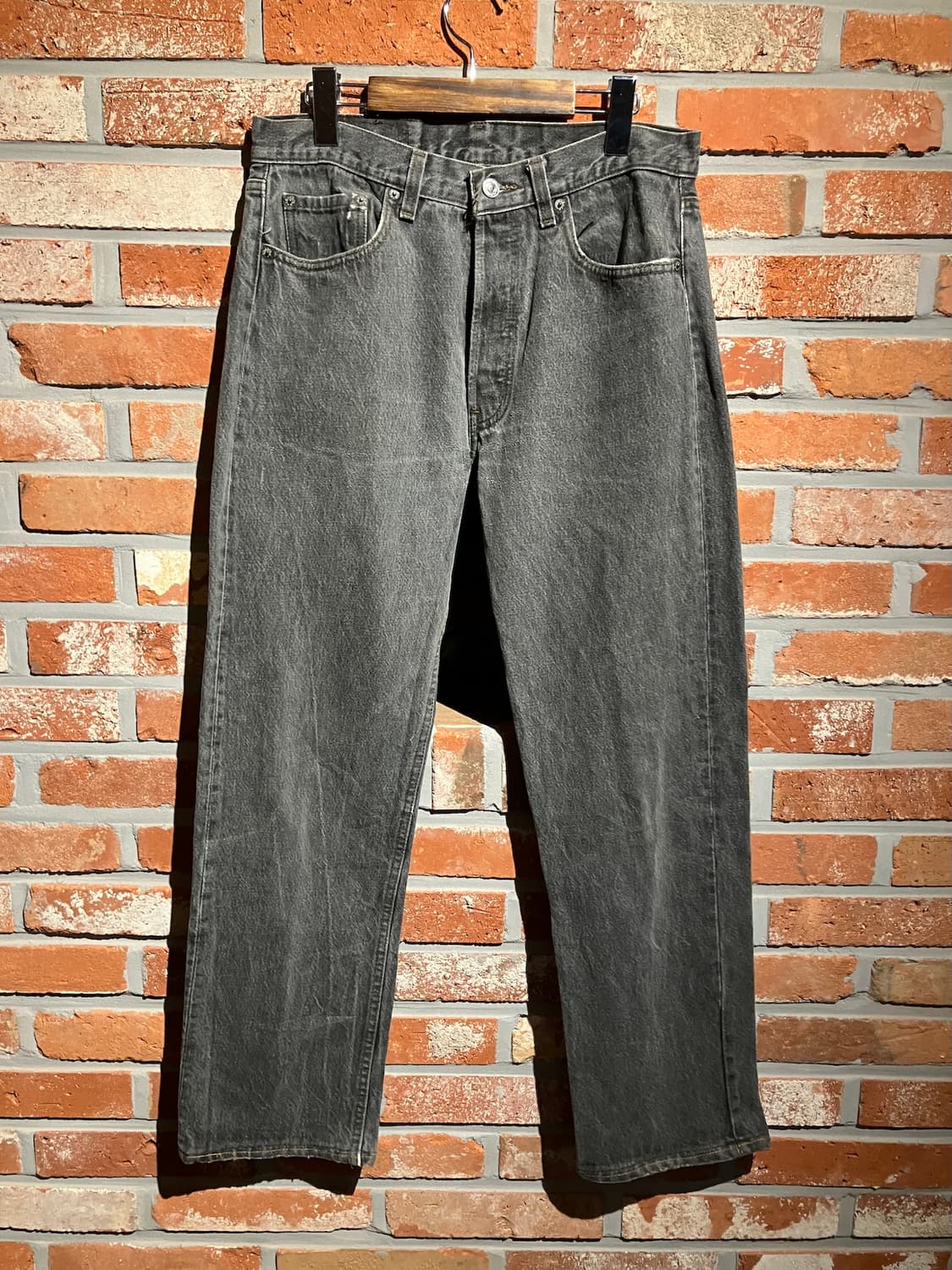 80s USA 빈티지 리바이스 501 블랙 데님 팬츠 상품이미지2