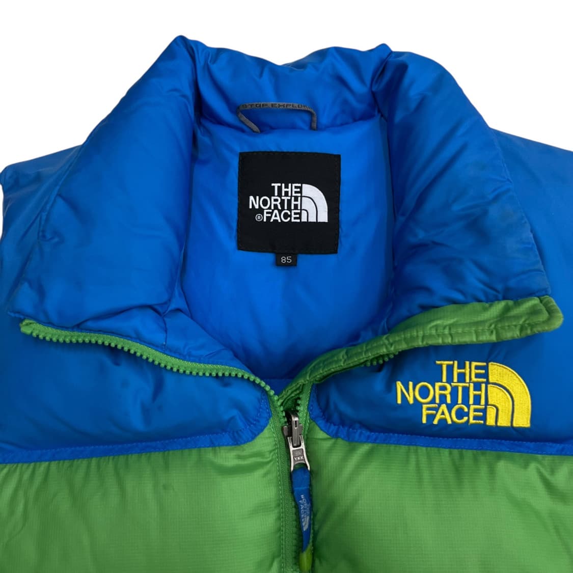 노스페이스 블루배색 로고 그린 패딩조끼 85 상품이미지4