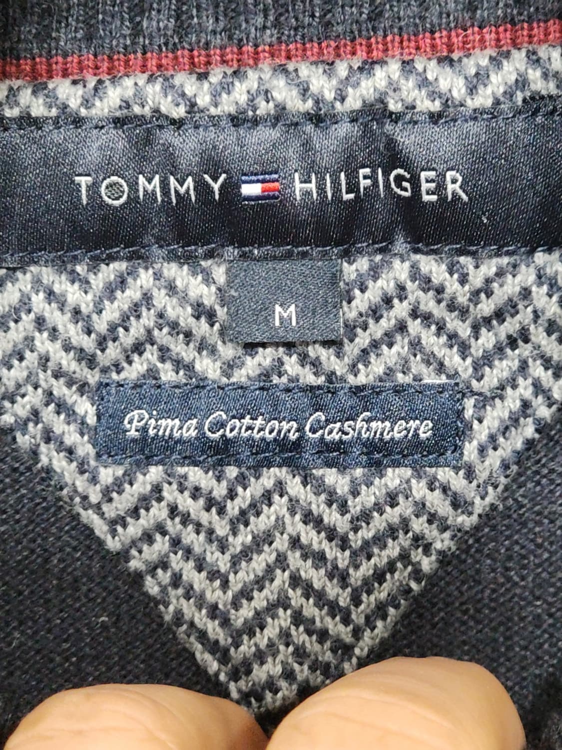 (M) 타미힐피거 터틀넥 니트 네이비 목폴라 캐시미어 상품이미지3