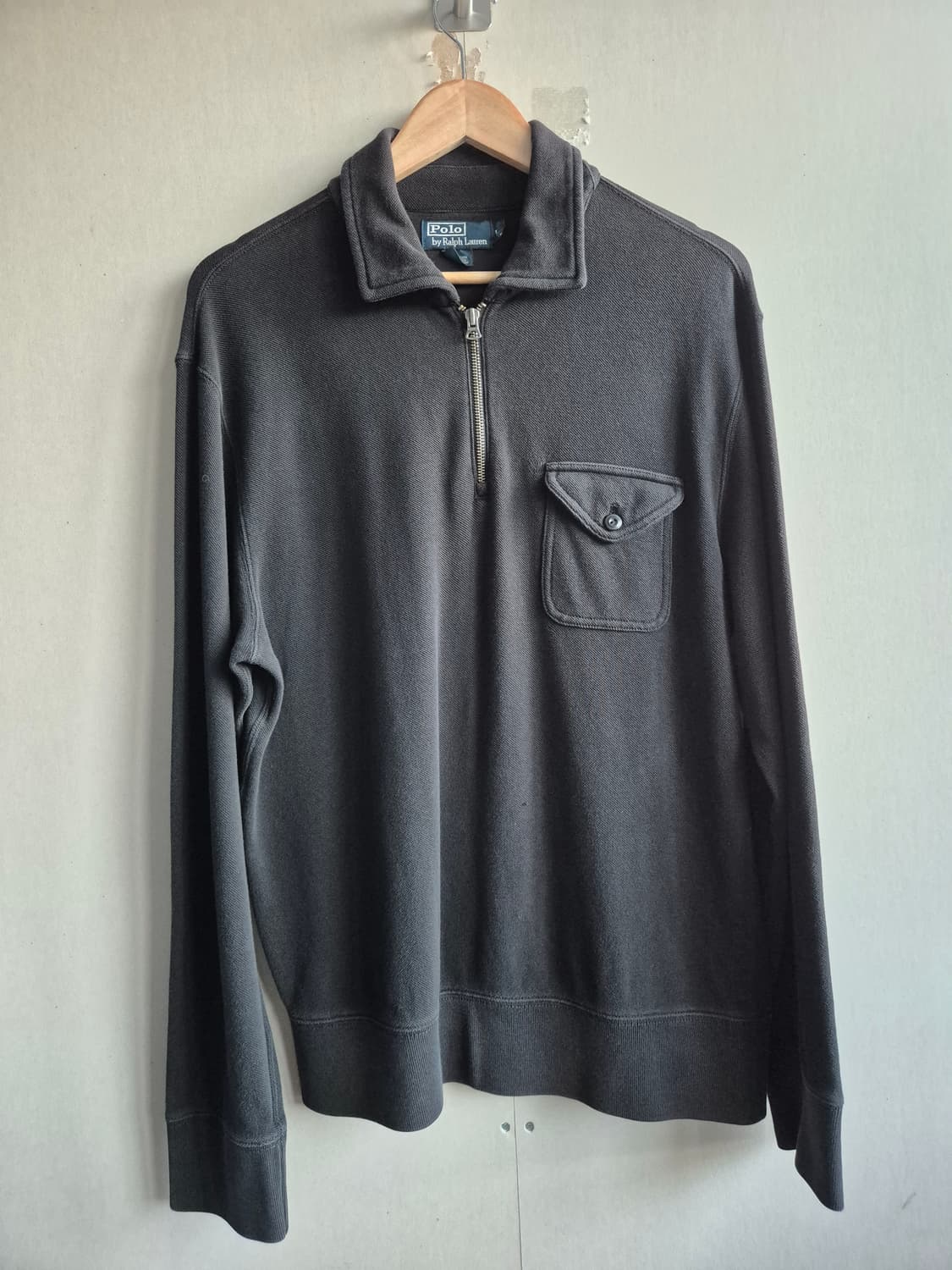 Polo 폴로 90s USN 피케 코튼 하프 집업 스웻셔츠 상품이미지1