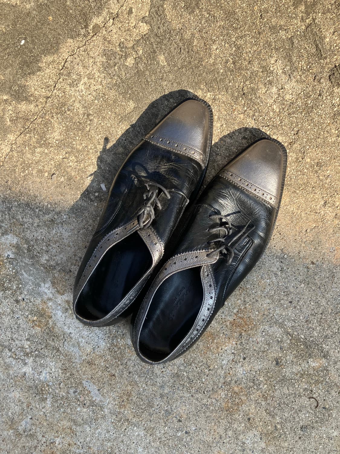 260) Black&Metallic Silver Leather Shoes 상품이미지5