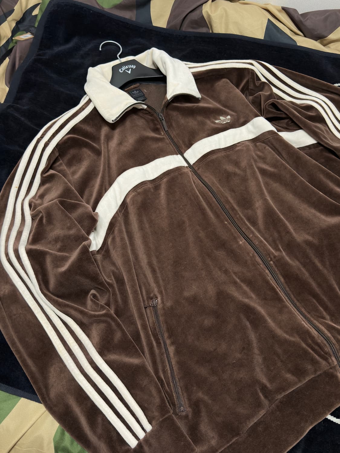 (착샷) Adidas 아디다스 벨루어 브라운 져지 3XL 실측 4XL 상품이미지5
