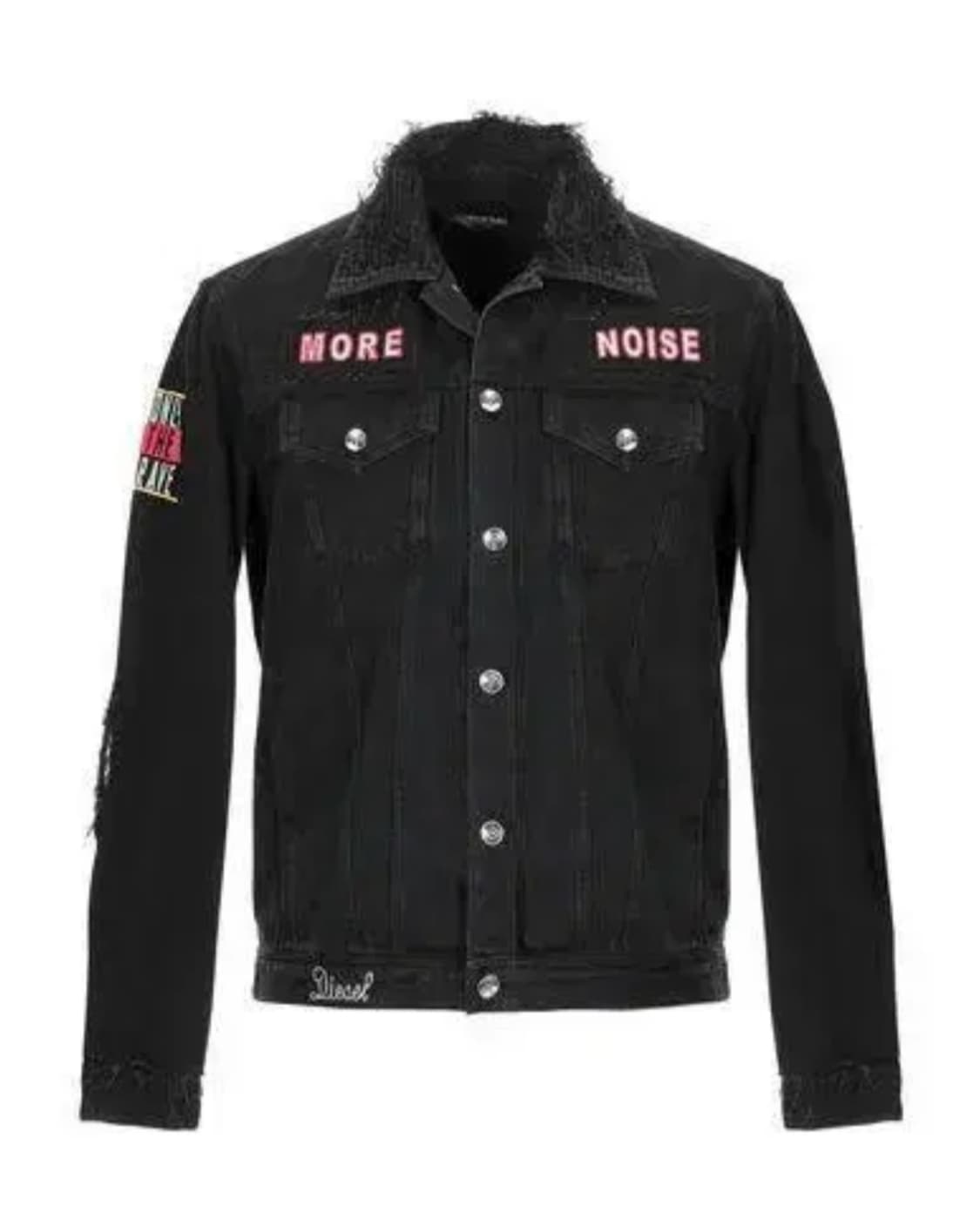 XL) 디젤 디스트로이드 패치 레이어드 커스텀 트러커 간절기 자켓 블랙 상품이미지3