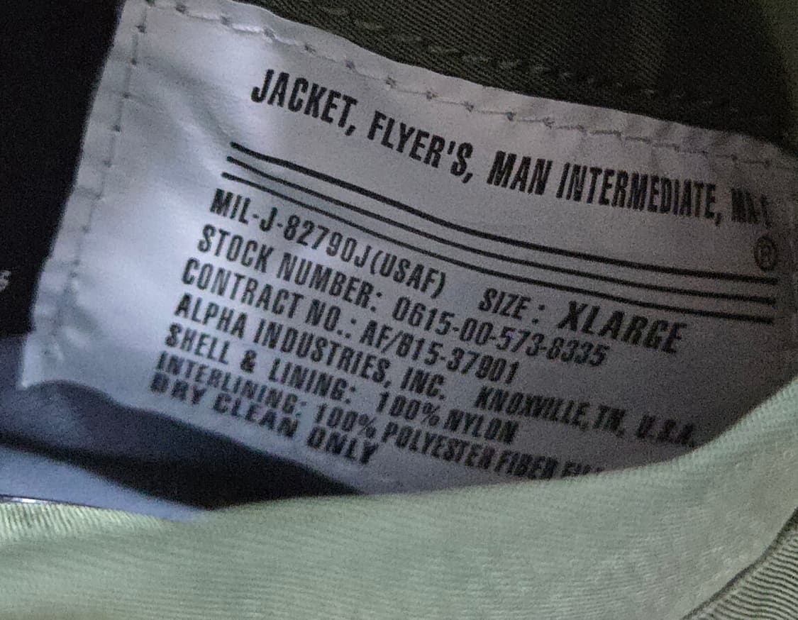 (착샷) 알파인더스트리 ma-1 세이지 봄버 상품이미지4