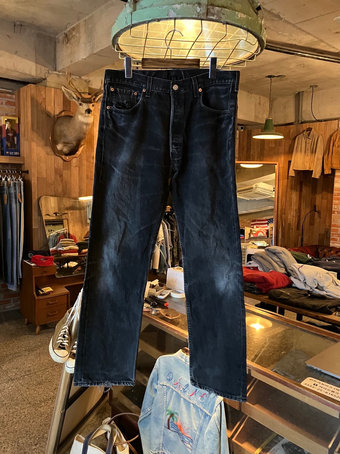90s USA Levis 501 0660 Black Denim Pants 상품이미지1