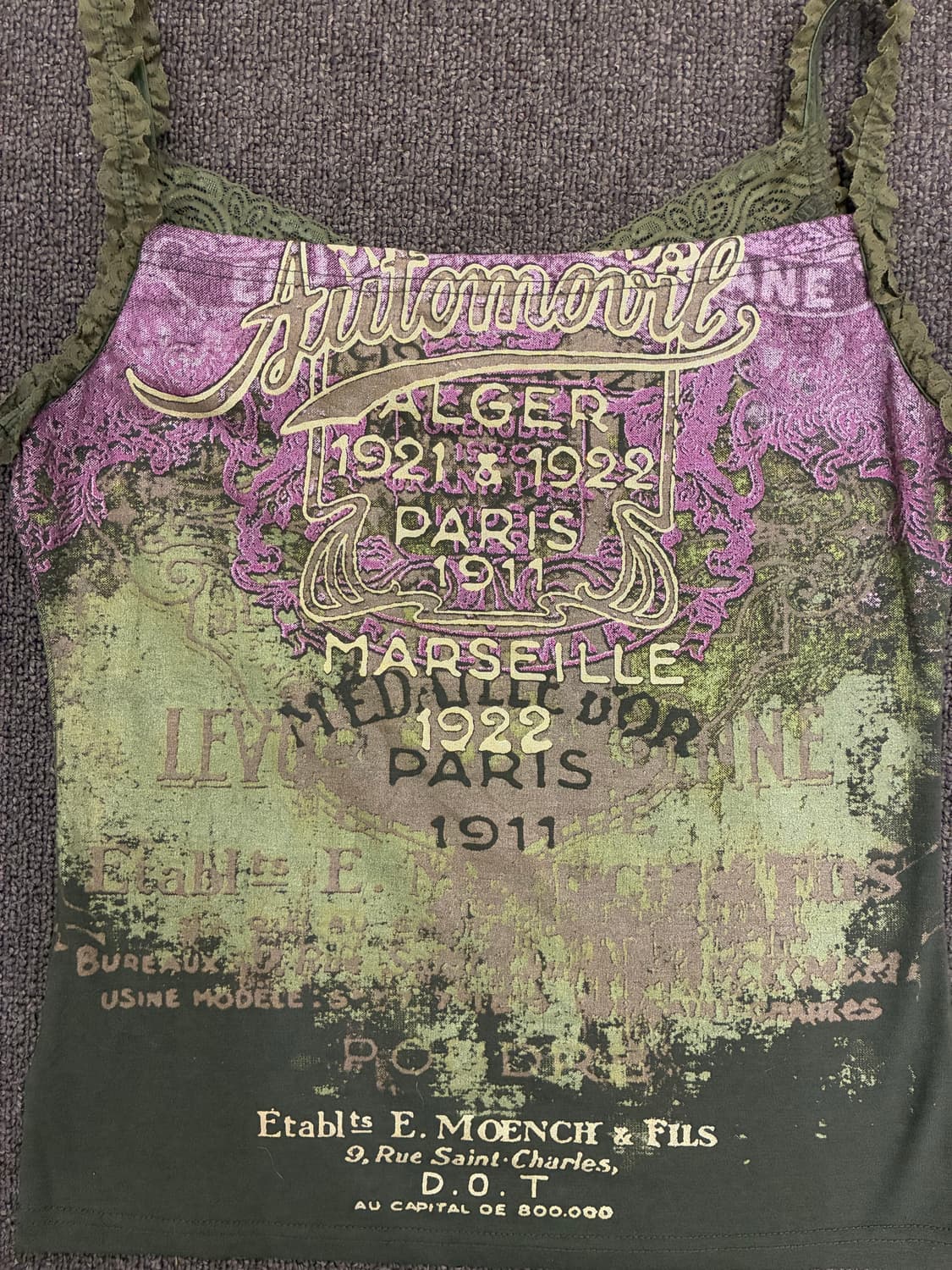 2)Japanese vintage 여성 y2k 레이스 카키색 슬리브리스 상품이미지6