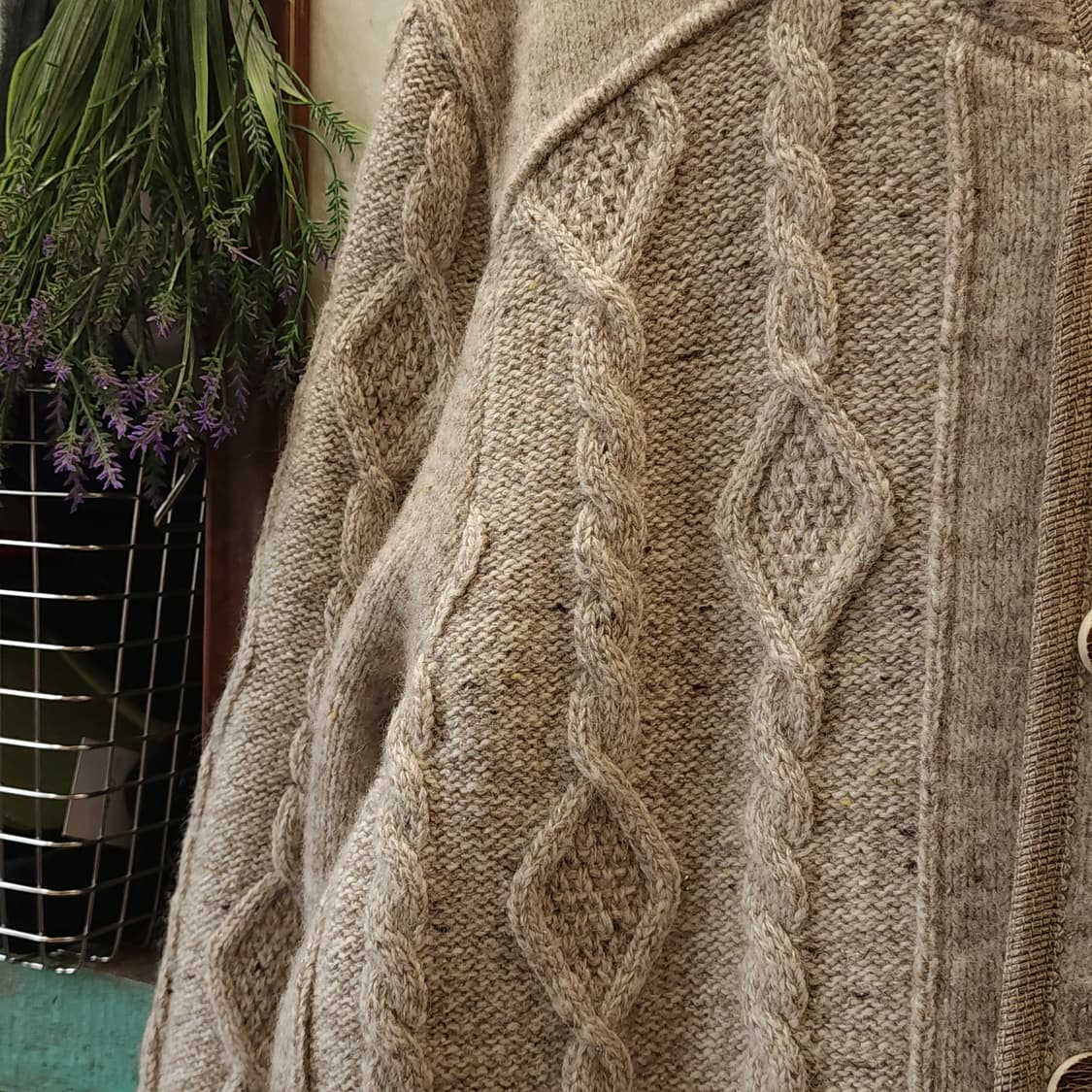 90s 프렌치 핸드메이드 울 가디건 코위찬 헤비울 스웨터 빈티지 니트50 상품이미지6